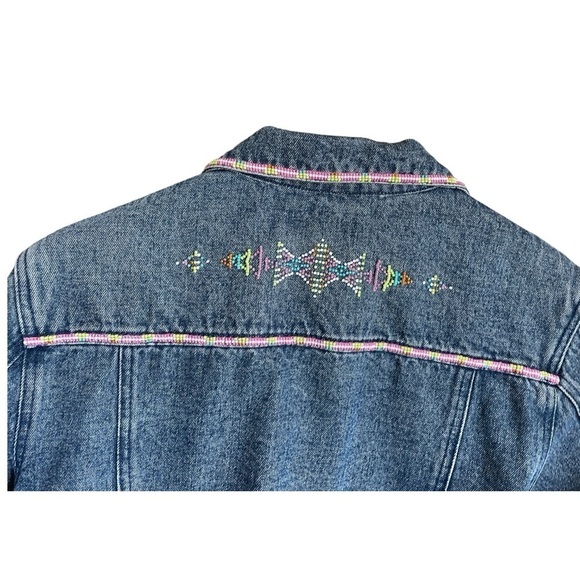 Pendleton Women's Beaded Denim Jacket, Size Petite Large - Picture 9 of 16
